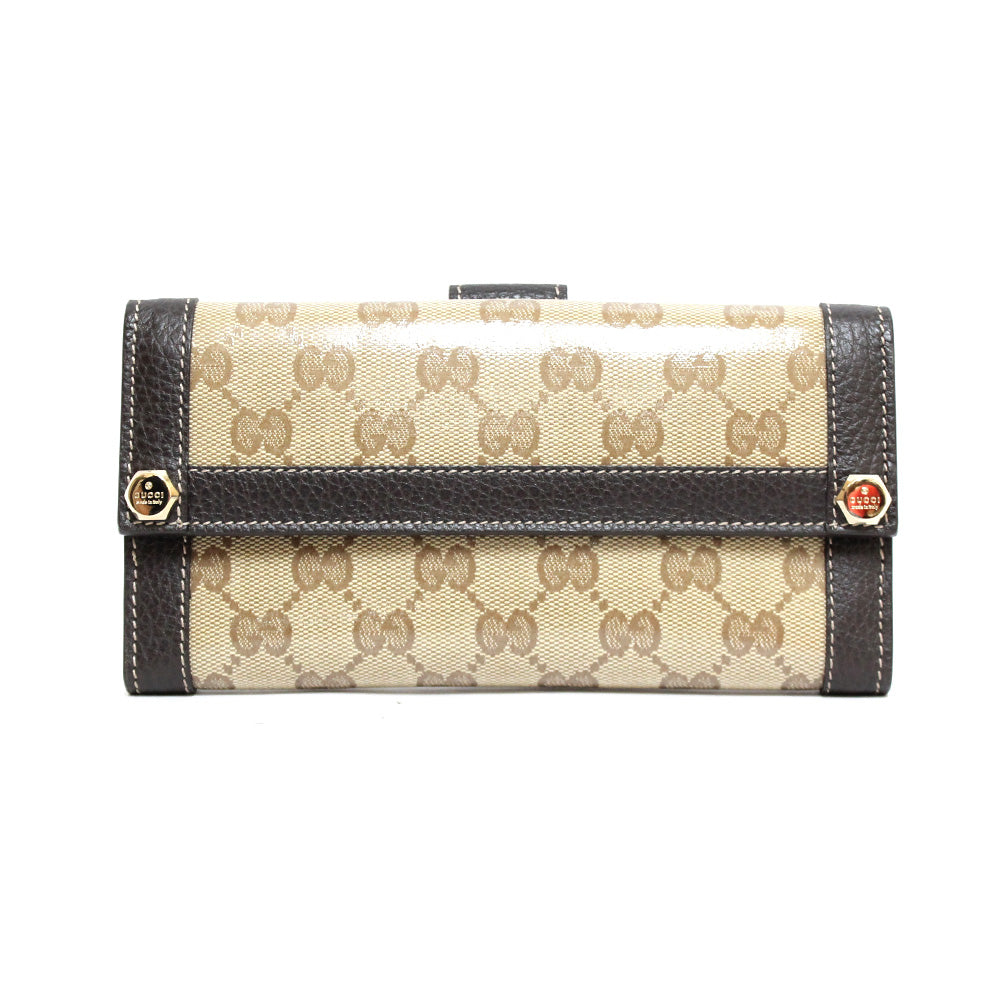 中古】 グッチ GUCCI 長財布 GG 撥水性あり GGクリスタル GGスプリームキャンバス ブラウン ブラウン レディース【BIM】 –  【公式】リサイクルキング オンラインショップ