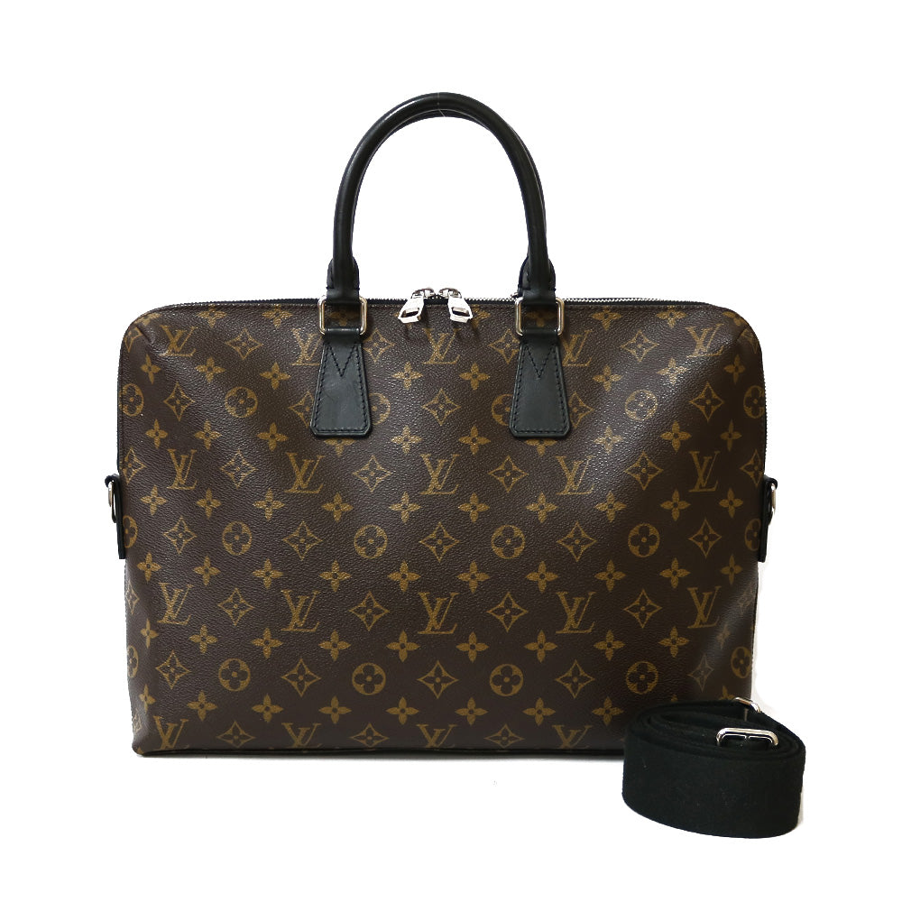 【限界値下げ祭】 ルイヴィトン LOUIS VUITTON ポルトドキュマンジュール マカサー ビジネスバッグ ブラウン メンズ 中古