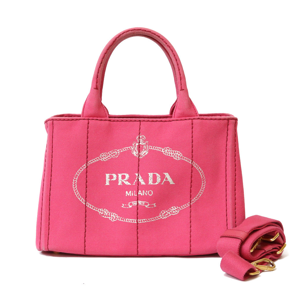 PRADA ピンク キャンバストートバッグ PRADA ピンク キャンバストートバッグ