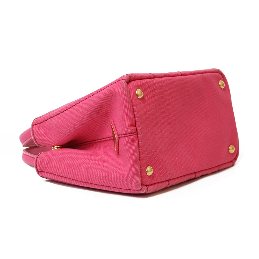 プラダ PRADA カナパトートSS ショルダーバッグ キャンバス ピンク