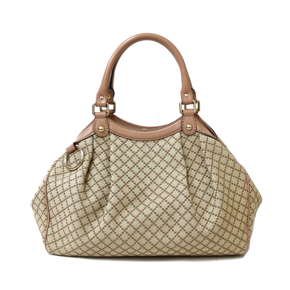 グッチ GUCCI ディアマンテ ショルダーバッグ GGキャンバス ベージュ  