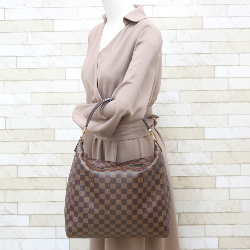 ルイヴィトン LOUIS VUITTON ポートベローPM ダミエ ショルダーバッグ ダミエキャンバス ブラウン レディース 中古