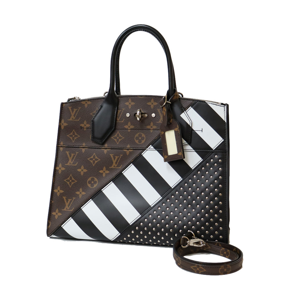 【中古】 ルイ・ヴィトン LOUIS VUITTON ハンドバッグ ショルダーバッグ、2WAY モノグラム シティスティーマーMM  モノグラムキャンバス M42347 ブラウン ブラウン ブラック ホワイト レディース【BIM】