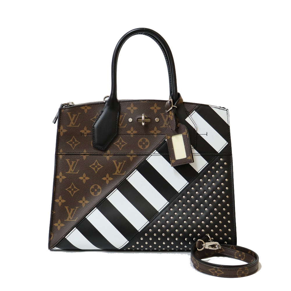 【中古】 ルイ・ヴィトン LOUIS VUITTON ハンドバッグ ショルダーバッグ、2WAY モノグラム シティスティーマーMM  モノグラムキャンバス M42347 ブラウン ブラウン ブラック ホワイト レディース【BIM】