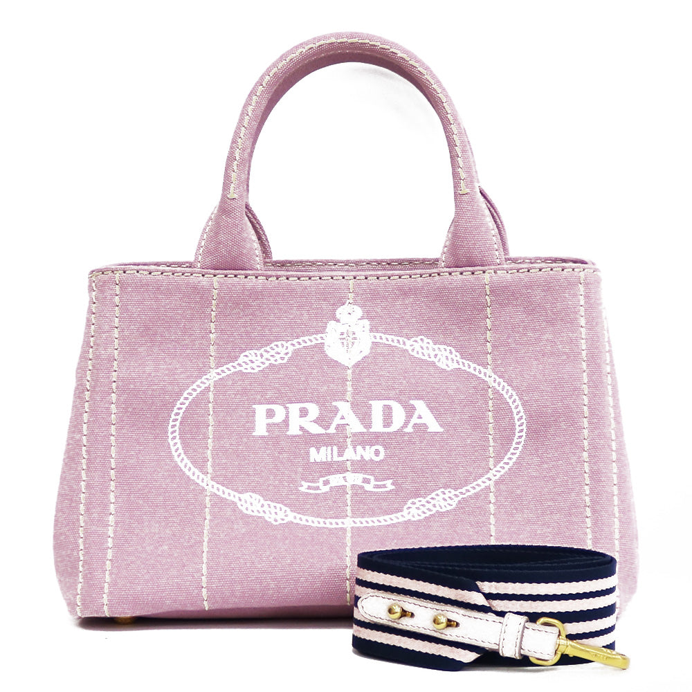 プラダ PRADA カナパトート トートバッグ ピンク レディース 中古