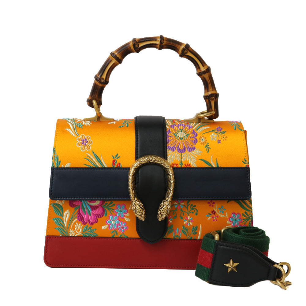 Used] Gucci Dionysus Bamboo Leather Yellow Handbag for Women [BIM