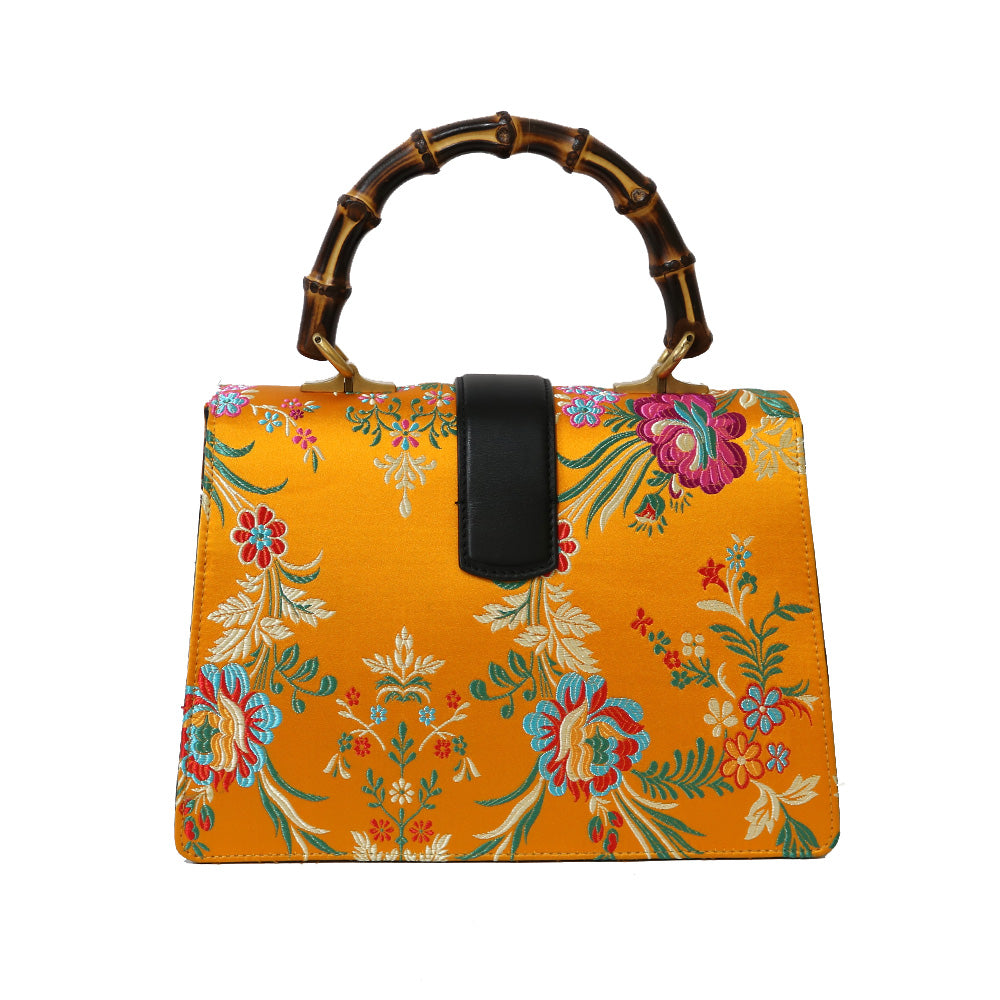 GUCCI バッグ Used] Gucci Dionysus Bamboo Leather Yellow Handbag for Women [BIM