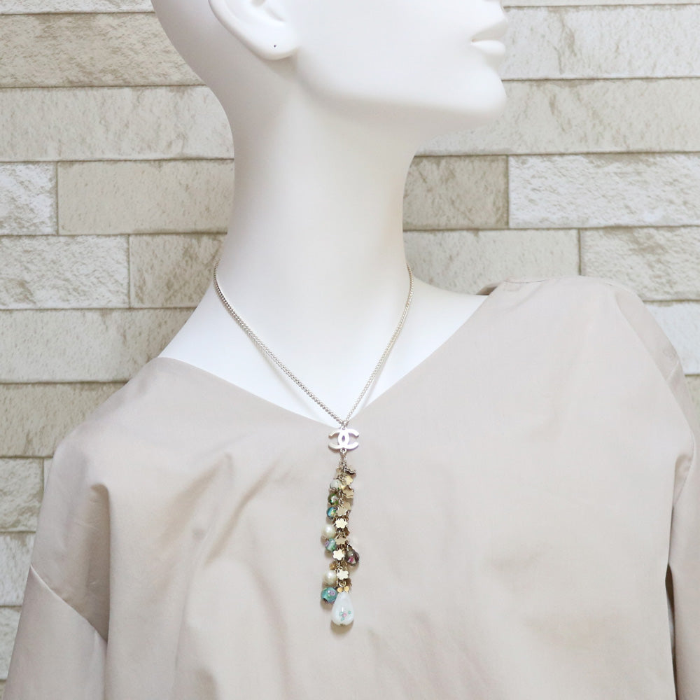 中古】 シャネル CHANEL ネックレス ココマーク 花 フラワー メタル