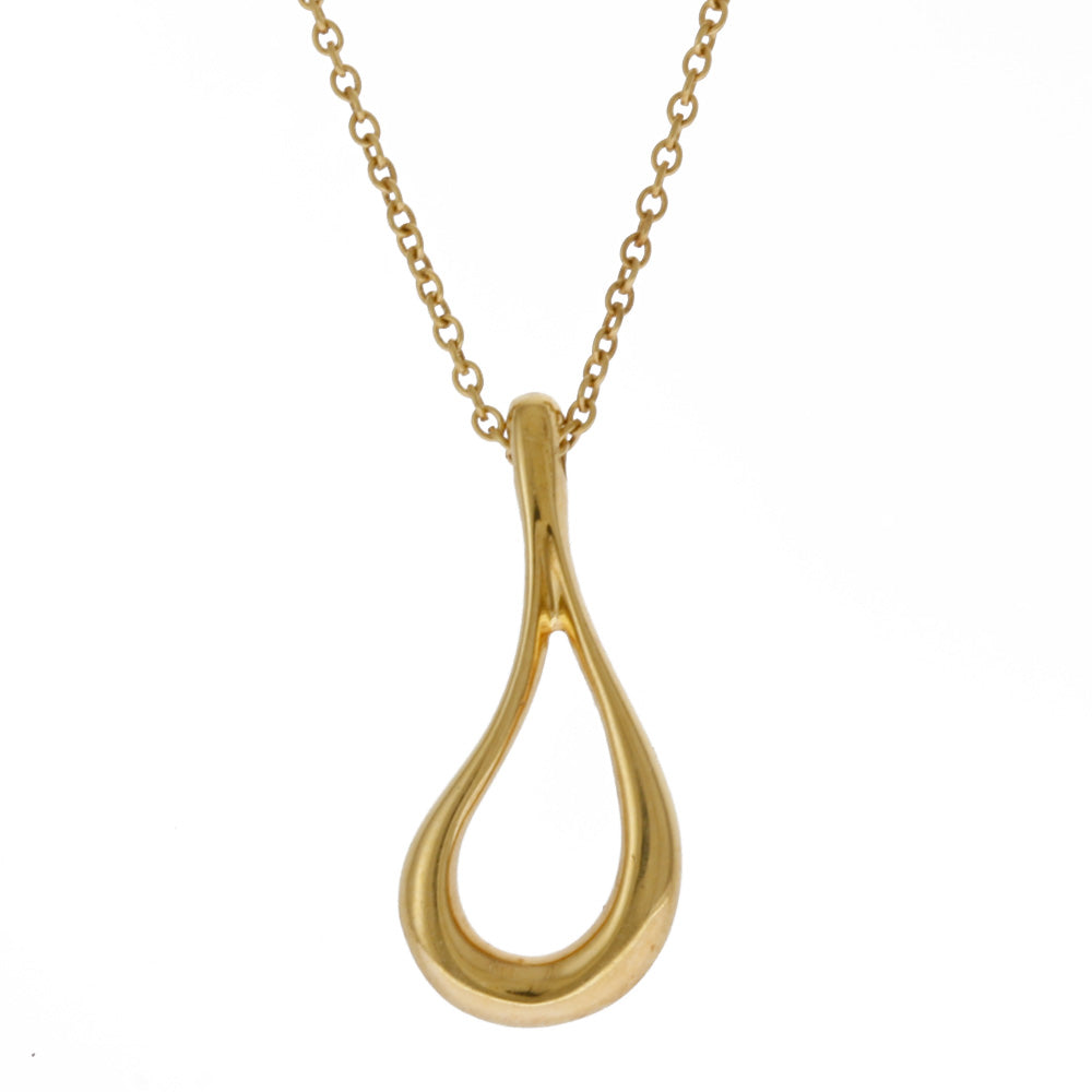 Tiffany Open Teardrop Necklace 18K Yellow Gold Women's TIFFANY&Co. –  【公式】リサイクルキング オンラインショップ