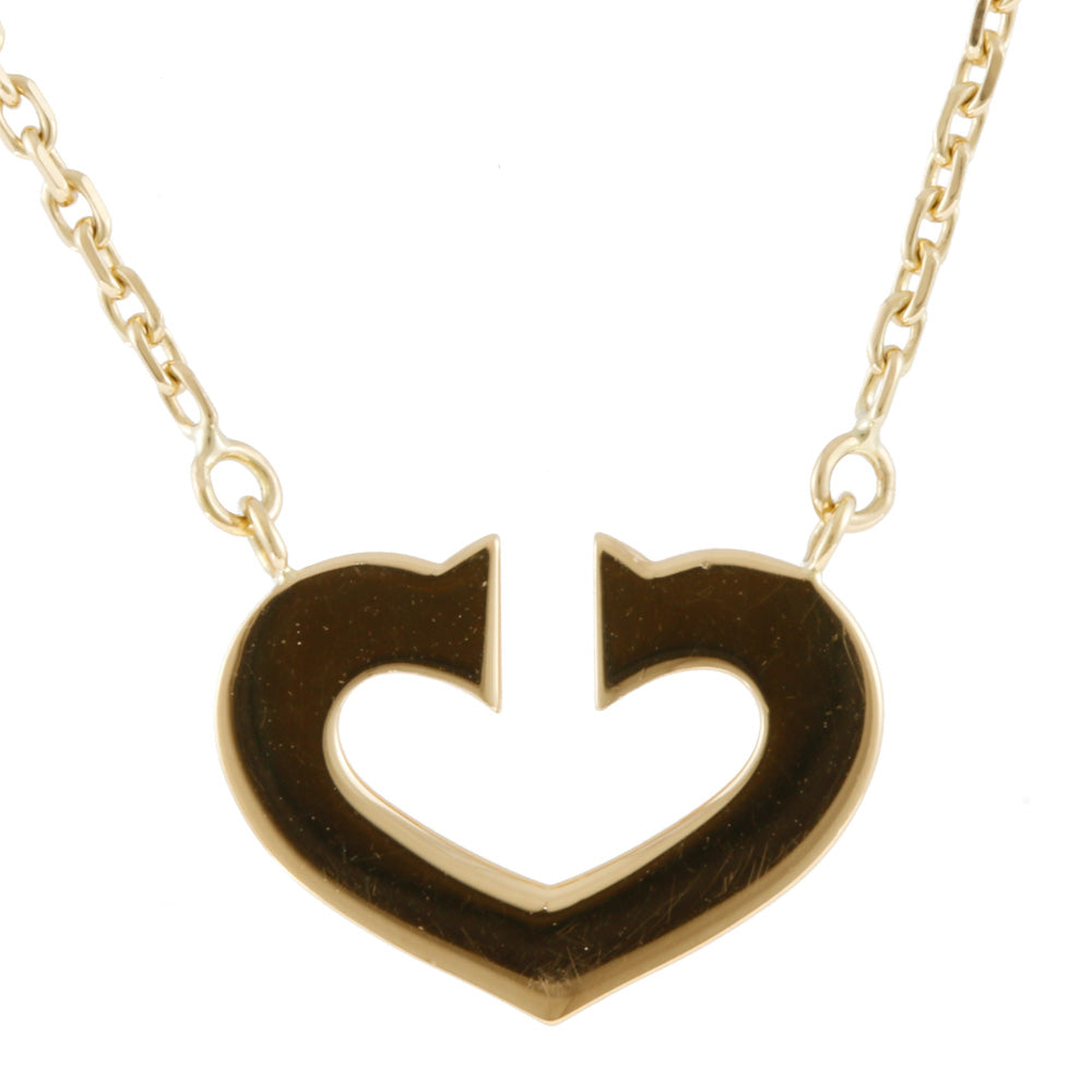 Used] Cartier K18 Necklace C Heart 18K Gold Women's [SH] [BJ] [BIM