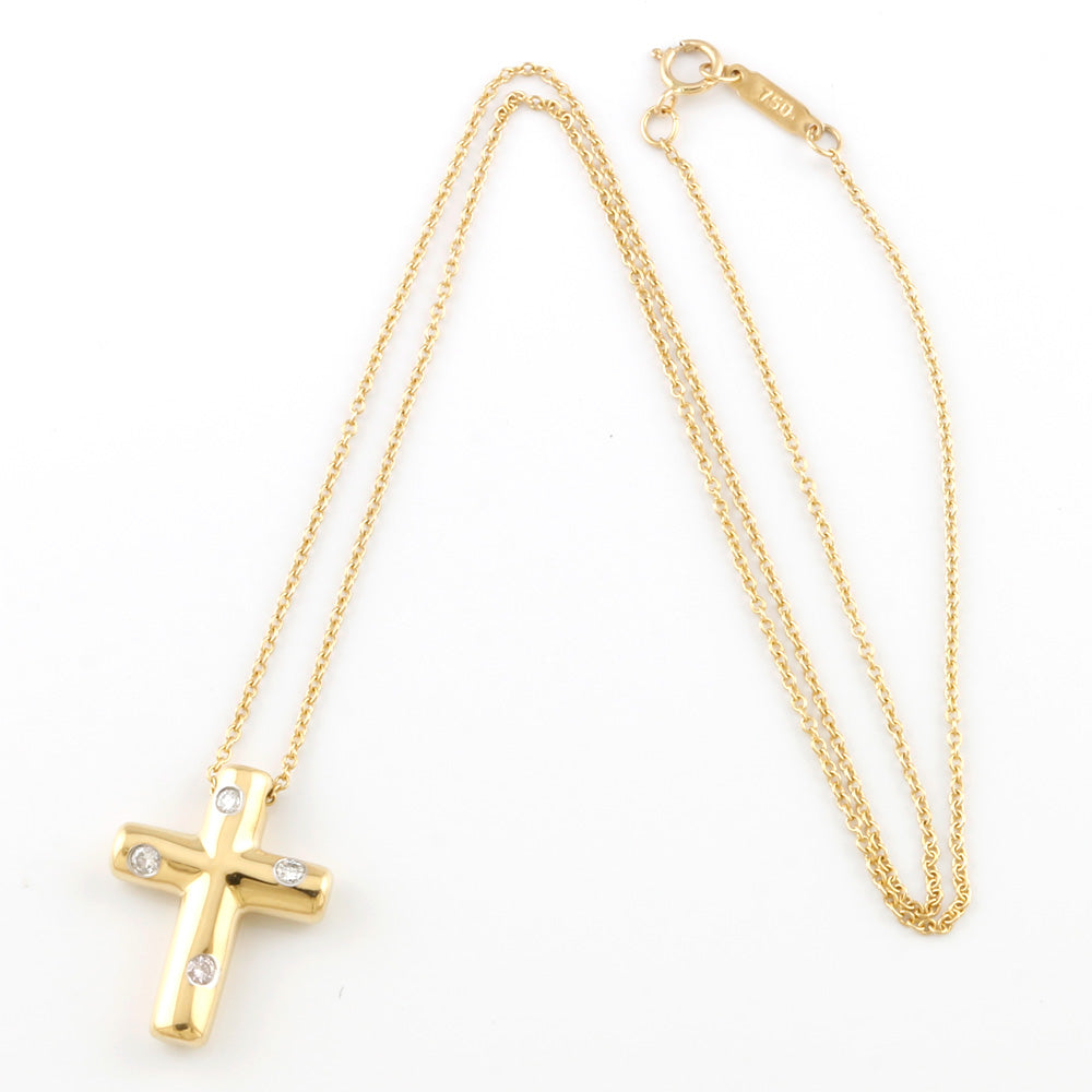 中古】 ティファニー TIFFANY&Co. K18 K18WG ネックレス ダイヤモンド：4石 クロス ドット ドッツクロス ダイヤモン –  【公式】リサイクルキング オンラインショップ