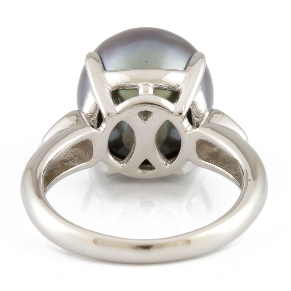中古】 タサキ TASAKI Pt900 リング 指輪 パール：1珠 ダイヤモンド：2 ...