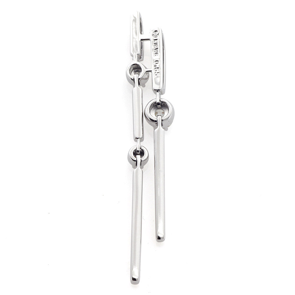 中古】 タサキ TASAKI K18WG ペンダントトップ ダイヤモンド 縦ライン 