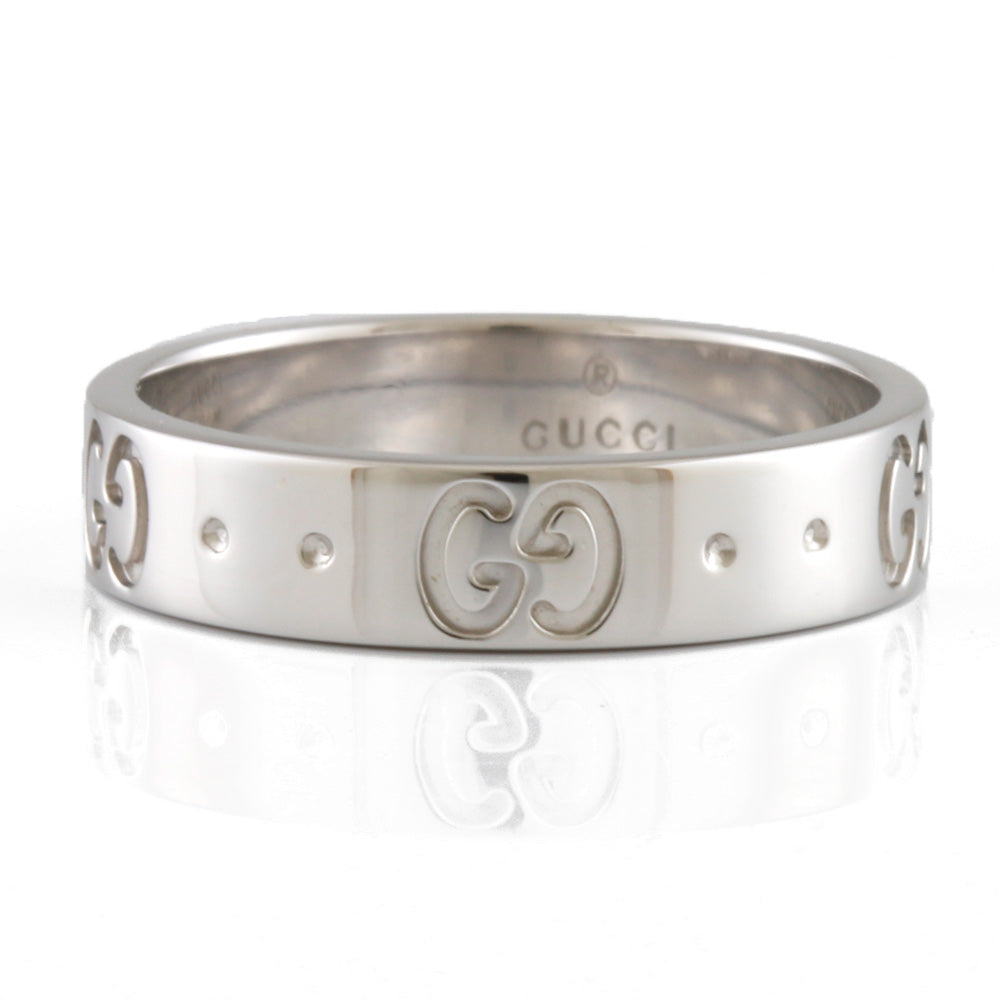 中古】 グッチ GUCCI K18WG リング 指輪 アイコン 18金 K18ホワイト