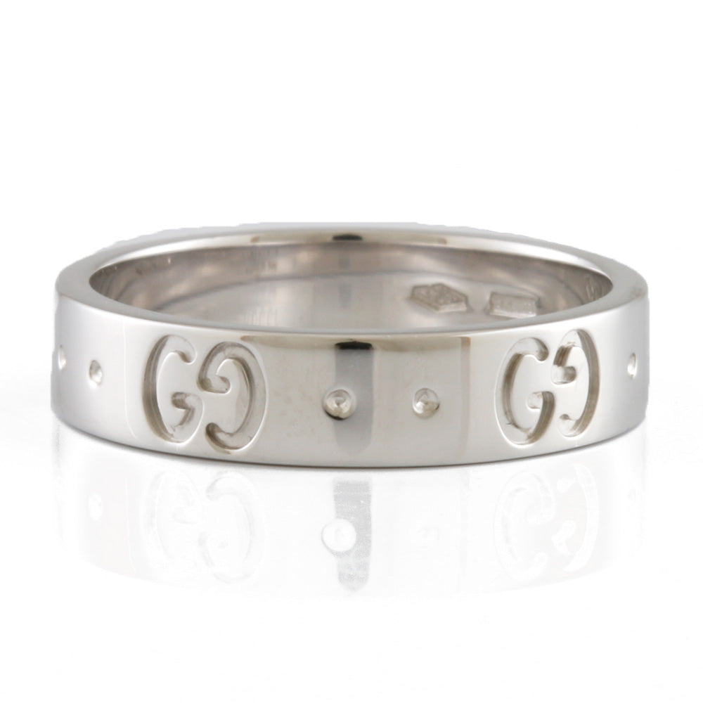 中古】 グッチ GUCCI K18WG リング 指輪 アイコン 18金 K18ホワイト
