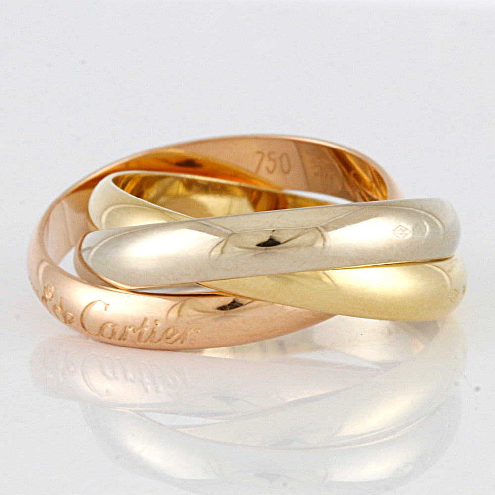 K18 3連リング ゴールド シルバー トリニティ 11号 カルティエ CARTIER