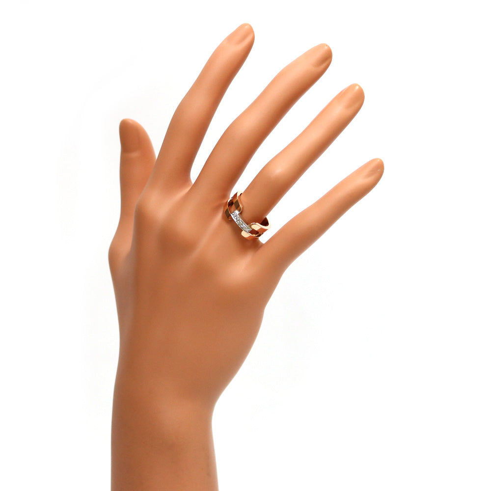 中古】 ヴァンドーム VENDOME K18PG K18WG リング 指輪 ダイヤモンド 2  