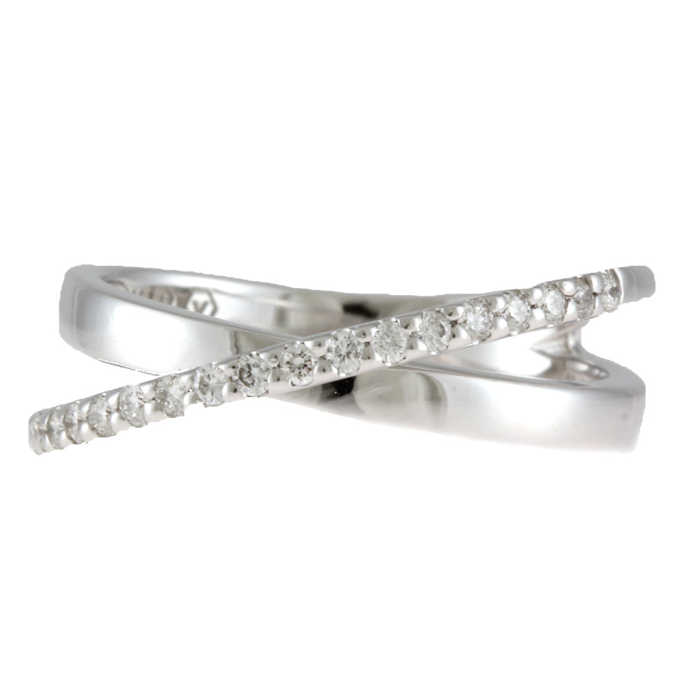 中古】 ヴァンドーム VENDOME K18WG リング 指輪 ダイヤモンド クロス