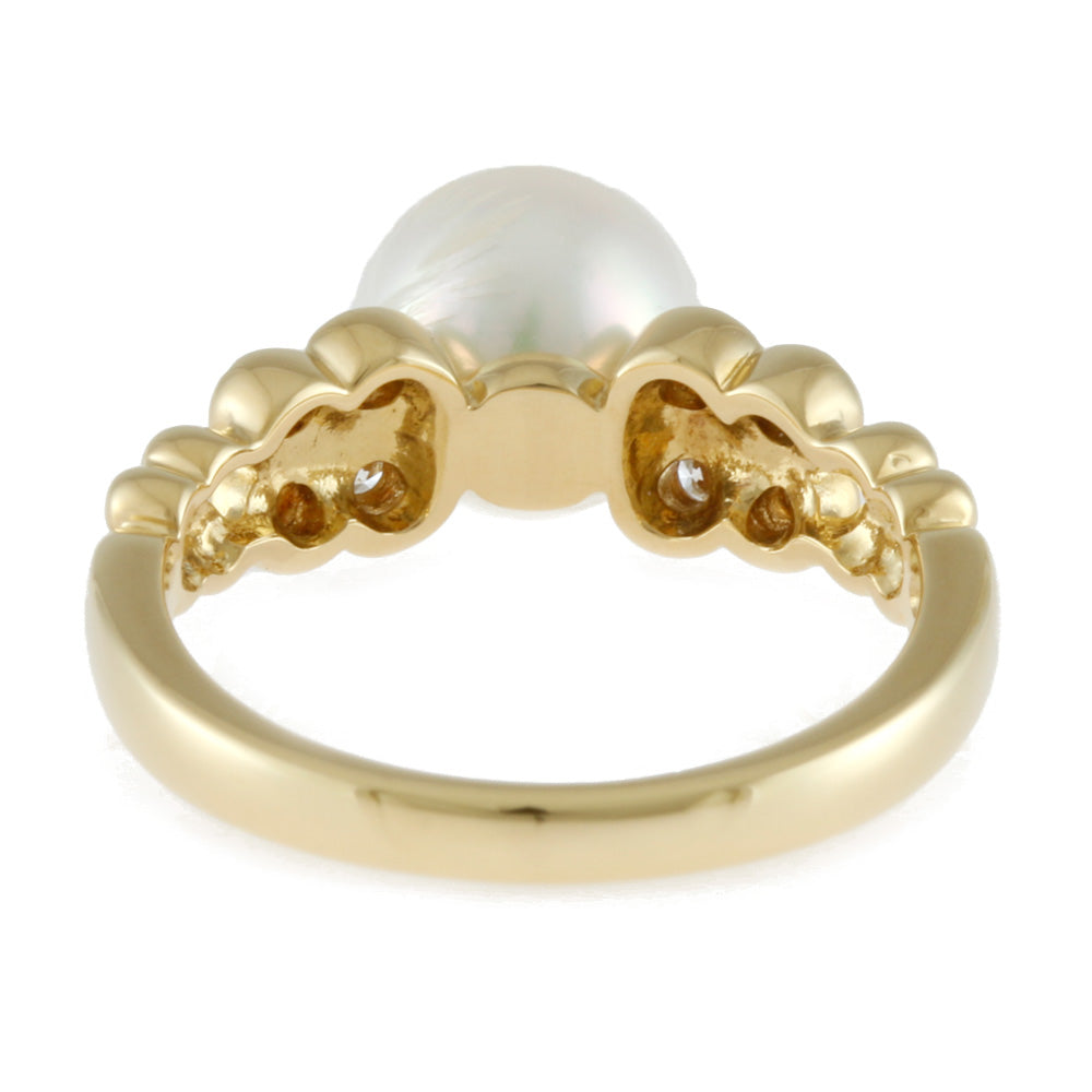 中古】 ミキモト MIKIMOTO K18 リング 指輪 パール：1珠 ダイヤモンド