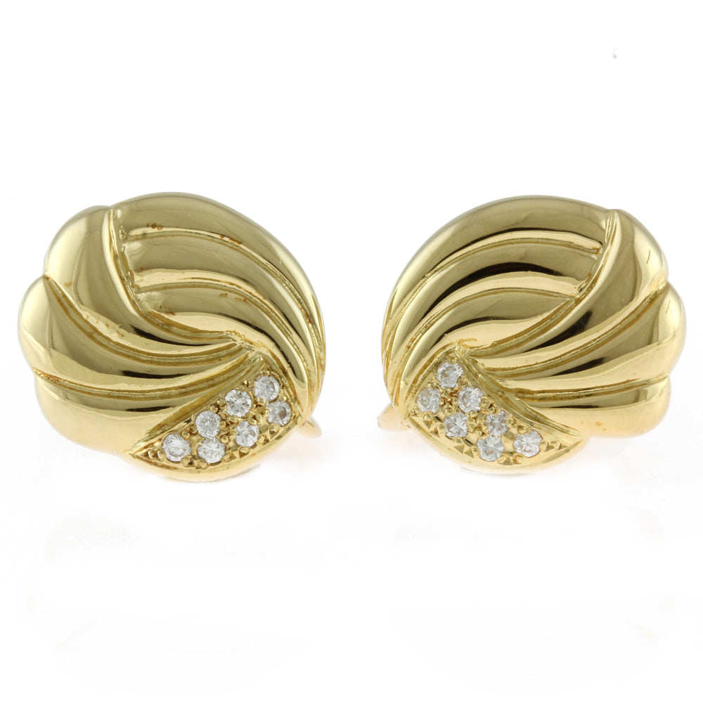 中古】 ミキモト MIKIMOTO K18 イヤリング ダイヤモンド ネジ式 18金  