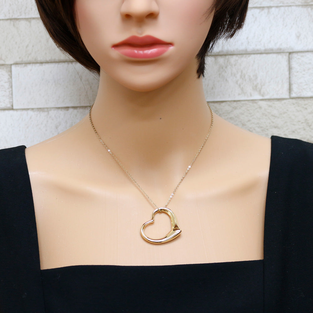 Used] Tiffany & Co. K18 Pendant Top Open Heart 18K Gold
