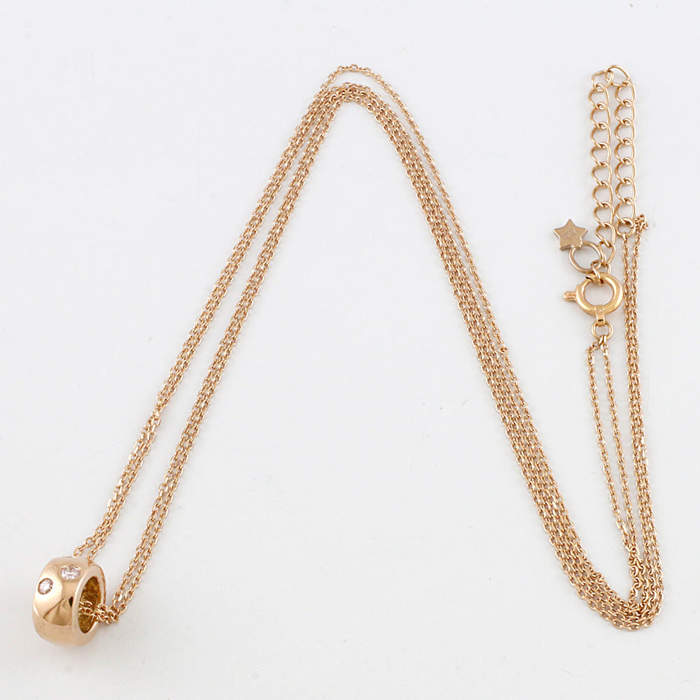 中古】 スタージュエリー STAR JEWELRY K18PG ネックレス ダイヤモンド ...