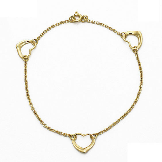中古】 ティファニー TIFFANY&Co. K18 ブレスレット オープンハート 18 