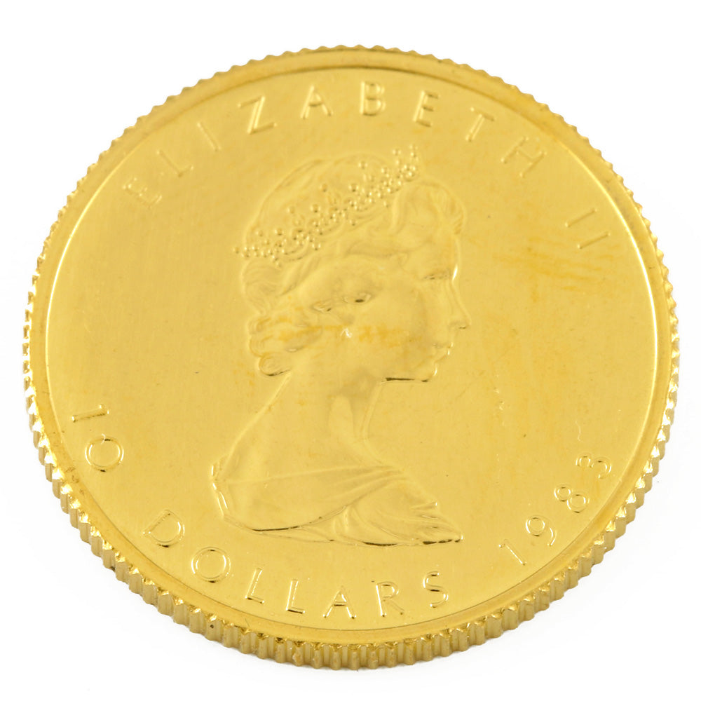 Used] K24 Foreign Coin Maple Leaf 1/4 oz 10 Dollar Canadian Pure 