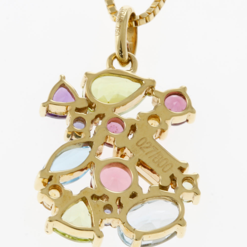 Necklace Italy 18K K18 Yellow Gold Color Stone Ladies Used Necklace Italy 18K K18 Yellow Gold Color Stone Ladies Used