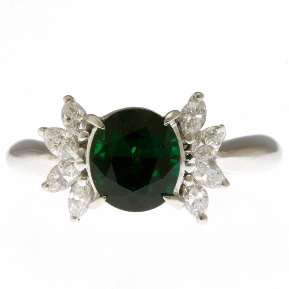 リング・指輪 11号 鑑別書 Pt900プラチナ ツァボライト 1.62ct  