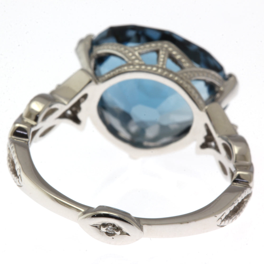 リング・指輪 11号 ミルグレイン 大粒 18金 K18ホワイトゴールド