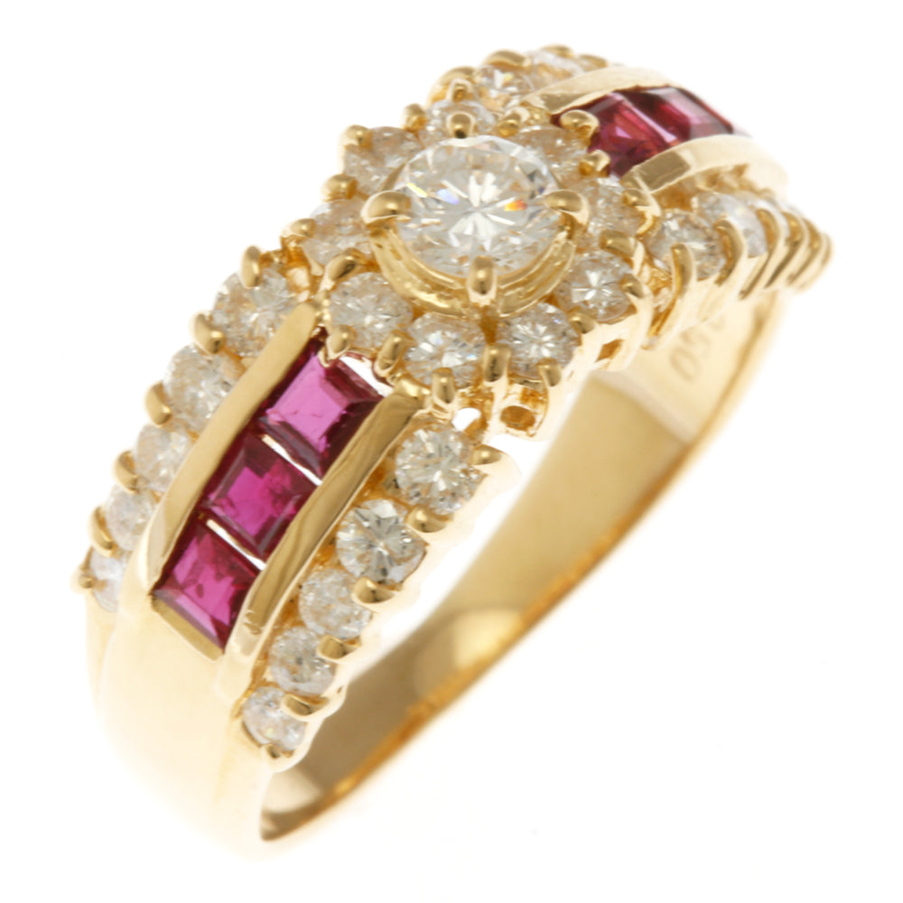 Ｋ１８ イエローゴールド ルビー リング　１３号 K18 イエローゴールド ルビー リング13号