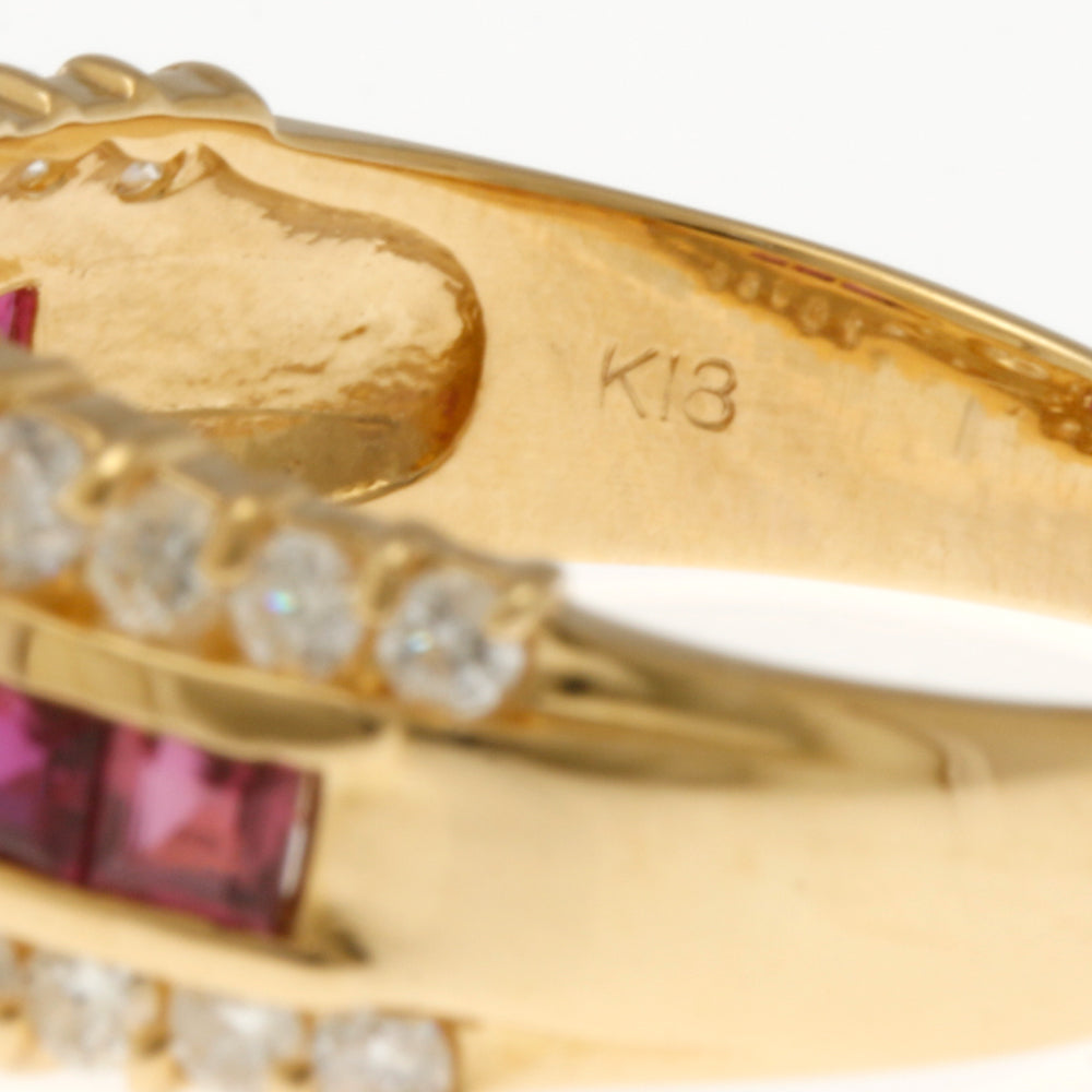 こ*ぴ様 k18 ルビー　ダイヤモンド　リング リング・指輪 13号 18金 K18イエローゴールド ルビー 0.50ct
