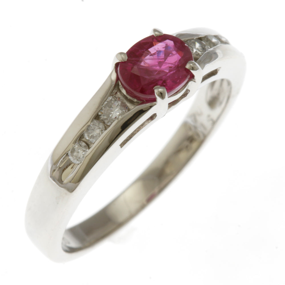 リング・指輪 12号 Pt900プラチナ ルビー 0.70ct ダイヤモンド 0.15ct 