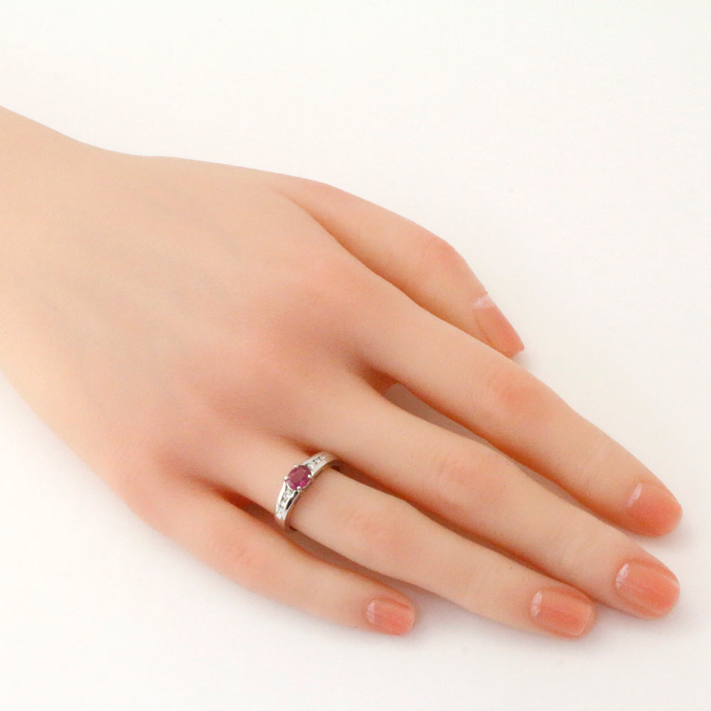リング・指輪 12号 Pt900プラチナ ルビー 0.70ct ダイヤモンド 0.15ct 