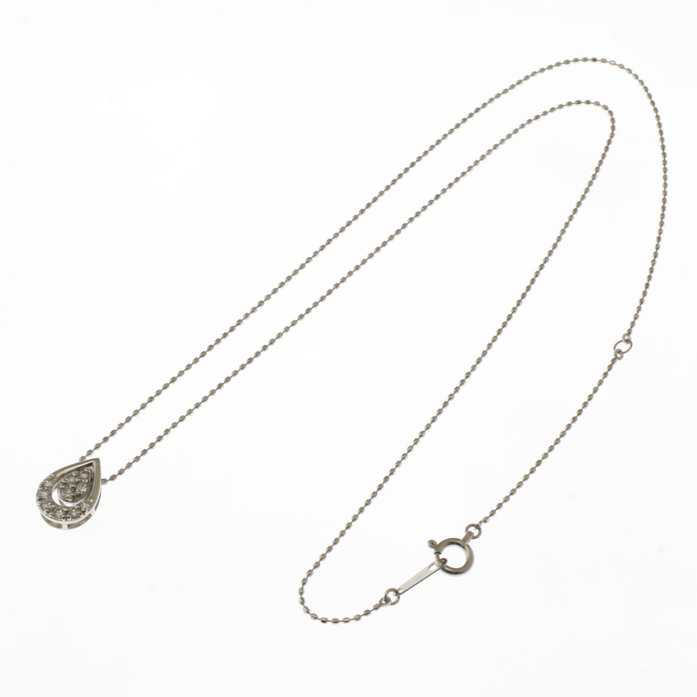 ネックレス ドロップ型 雫 Pt850 Pt900 プラチナ ダイヤモンド 0.17ct