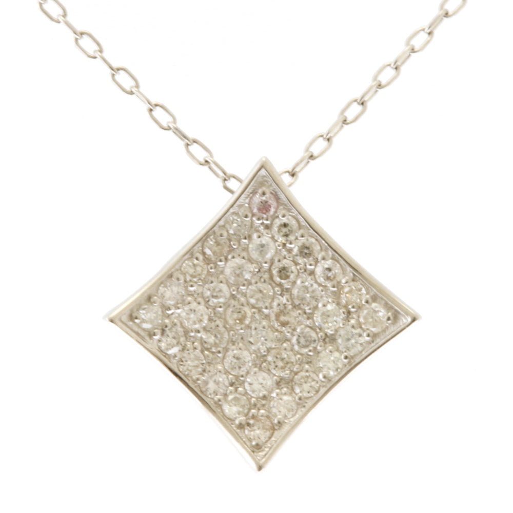 ネックレス スクエア ひし形 パヴェ Pt850 Pt900 プラチナ