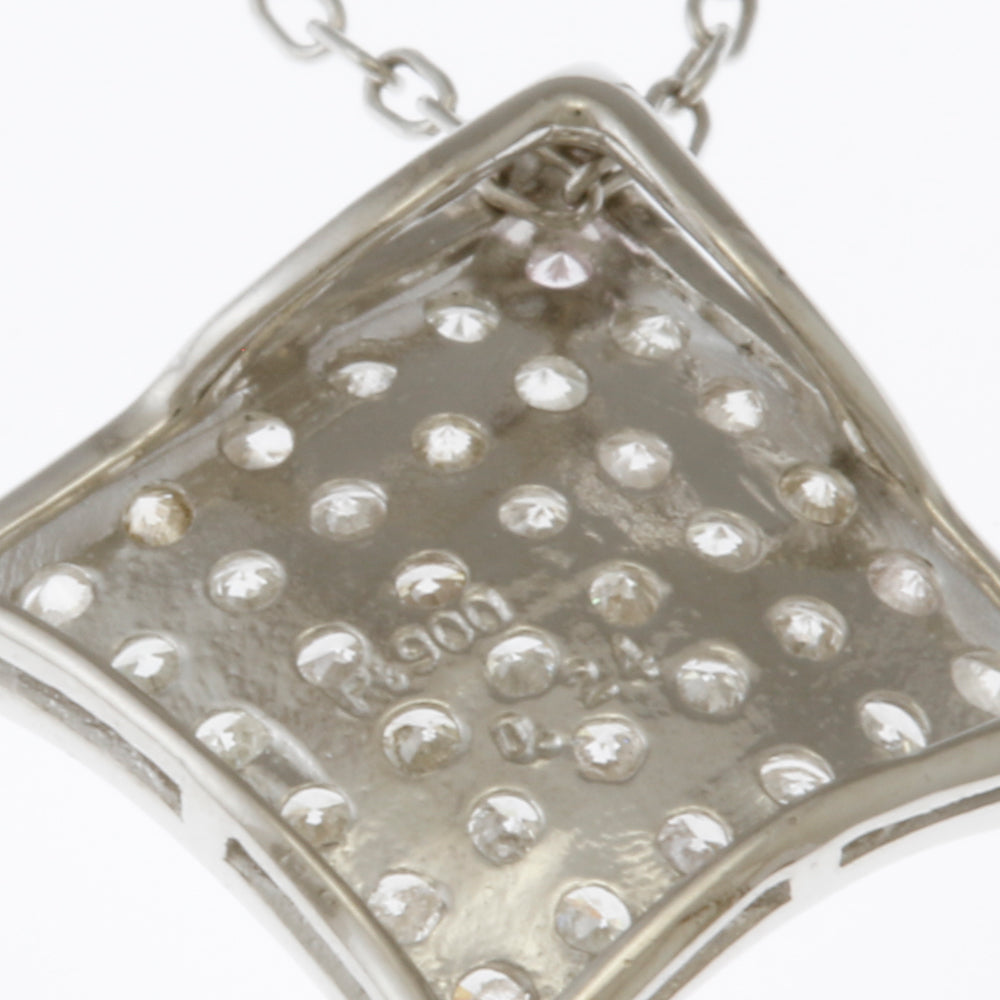 ネックレス スクエア ひし形 パヴェ Pt850 Pt900 プラチナ