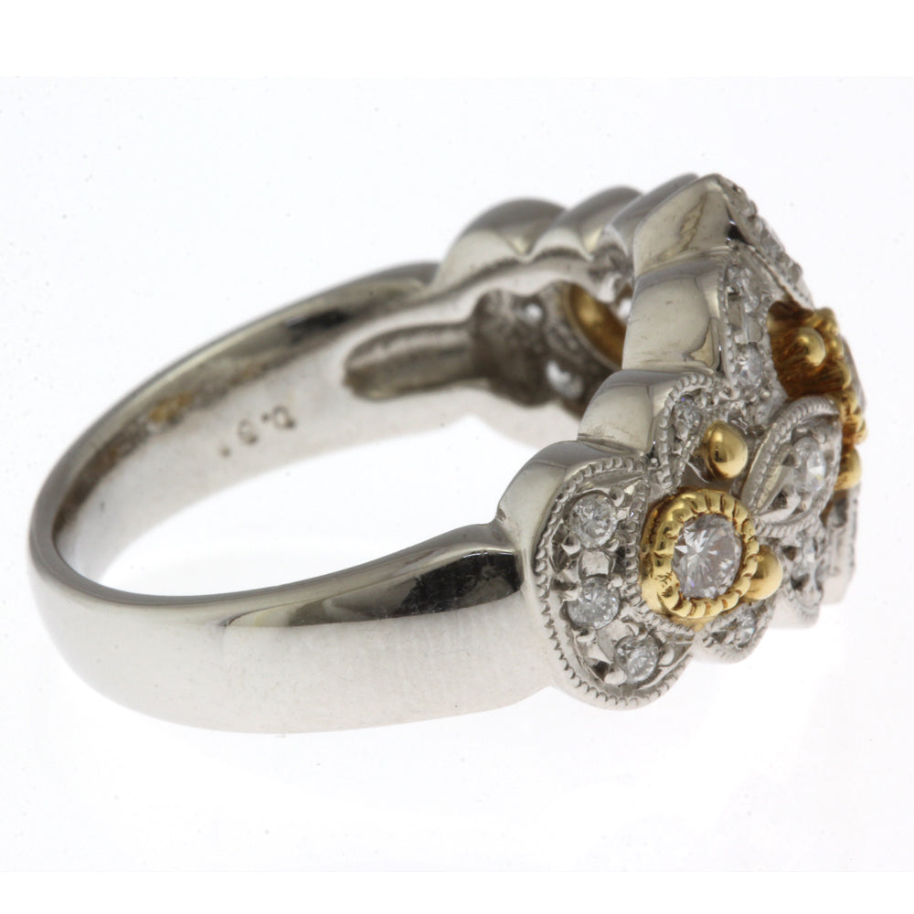 Ring size 13, Pt900 platinum, K18, diamond, 0.61ct, milgrain, ladies, –  【公式】リサイクルキング オンラインショップ