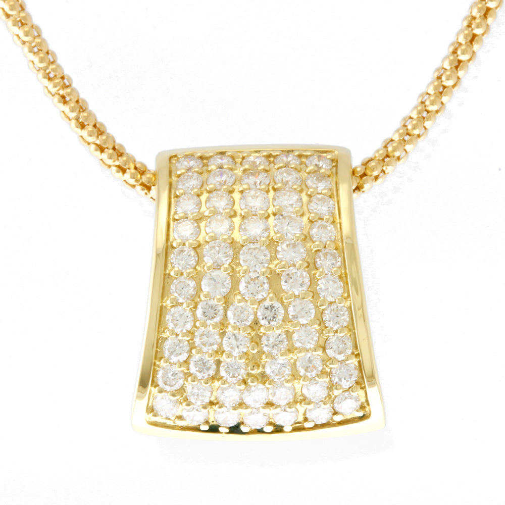 ネックレス パヴェ 18金 K18イエローゴールド ダイヤモンド 1.10ct