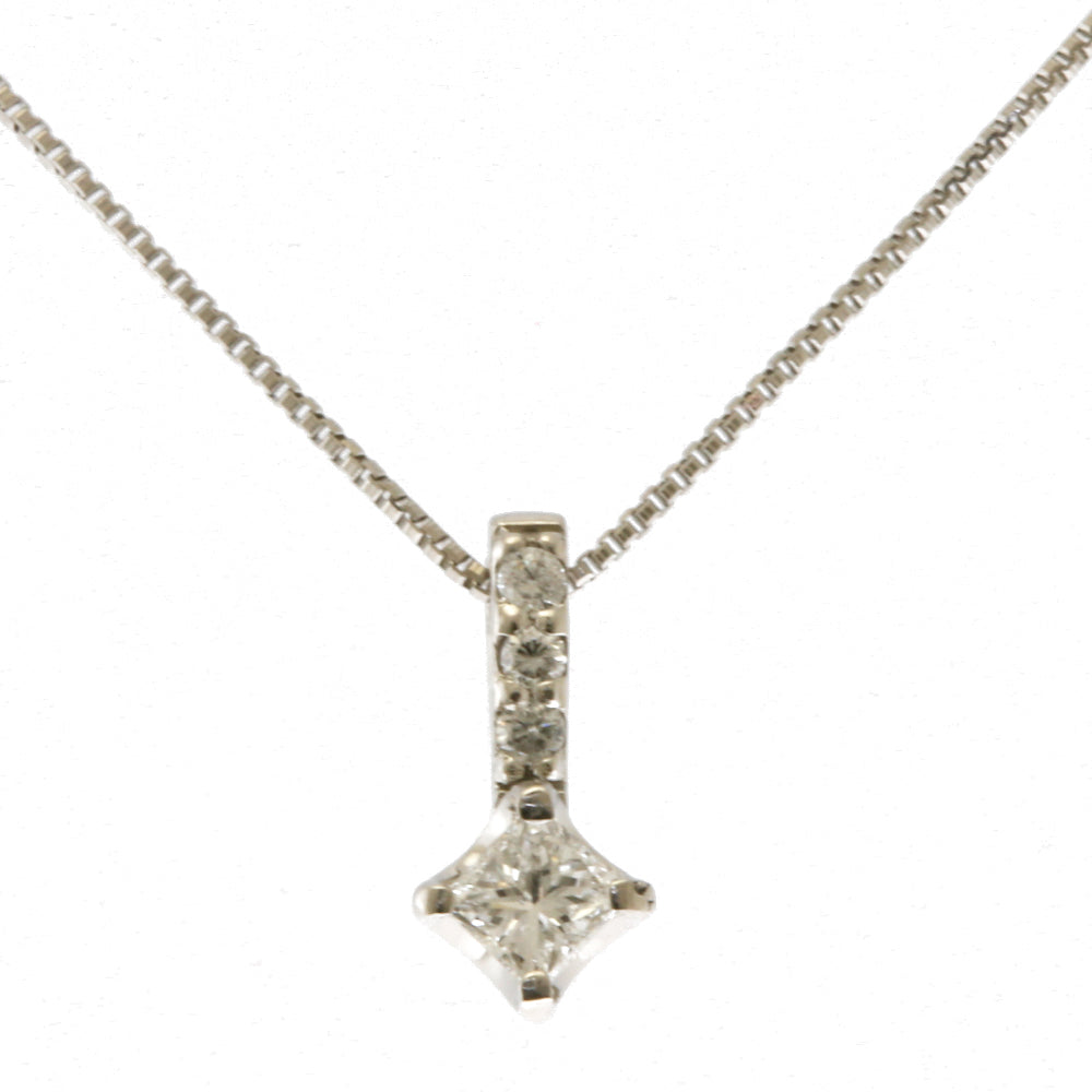 Necklace Pt850 Pt900 Platinum Diamond 0.13ct Diamond 0.03ct Ladies