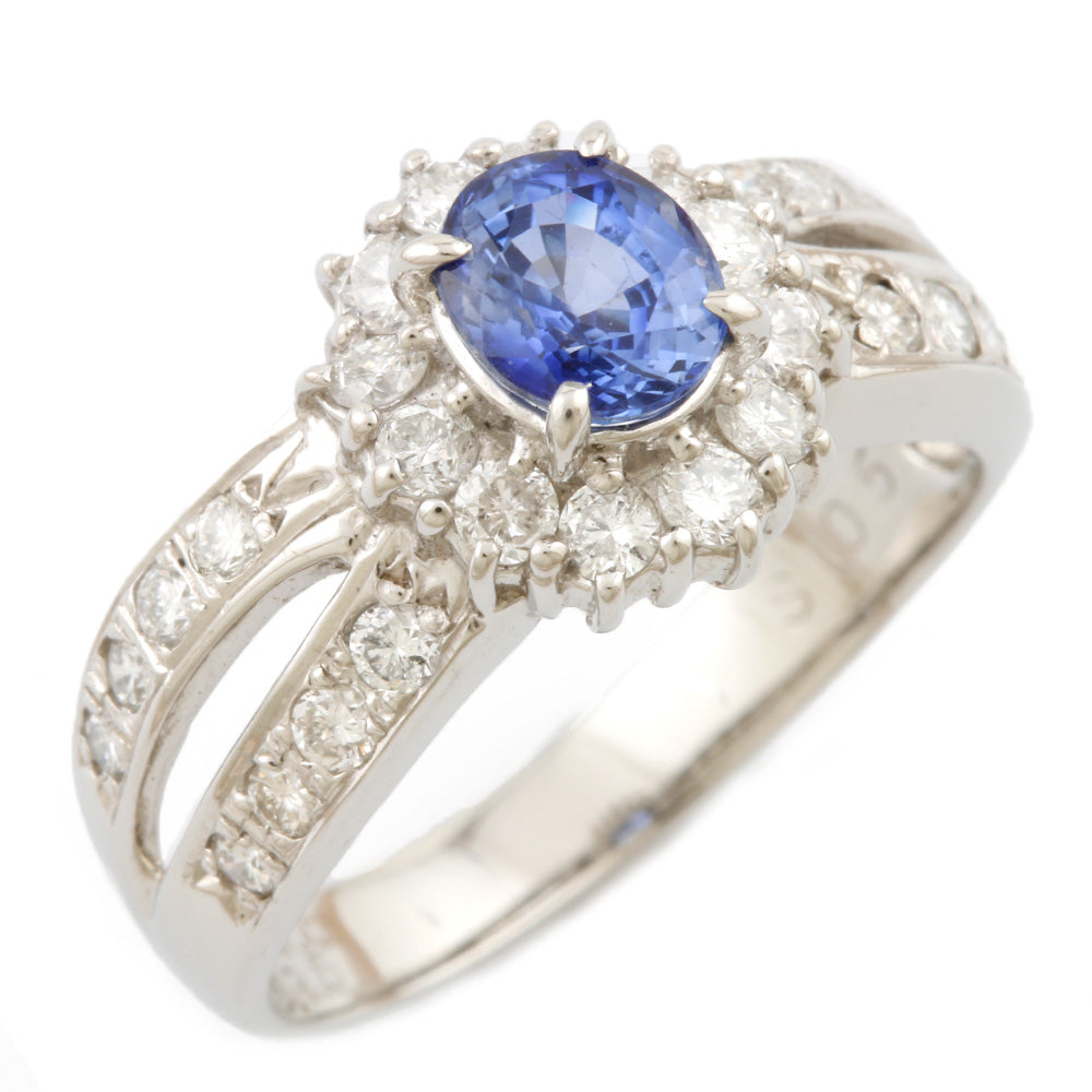 2ct/サファイア/1ct/ダイヤモンド/Pt900/リング/鑑別 中古】 Pt900 リング 指輪 サファイア：1石 ダイヤモンド：28石 鑑別書