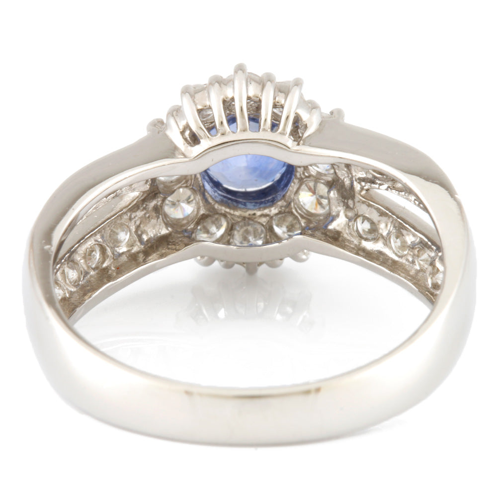 2ct/サファイア/1ct/ダイヤモンド/Pt900/リング/鑑別 中古】 Pt900 リング 指輪 サファイア：1石 ダイヤモンド：28石 鑑別書