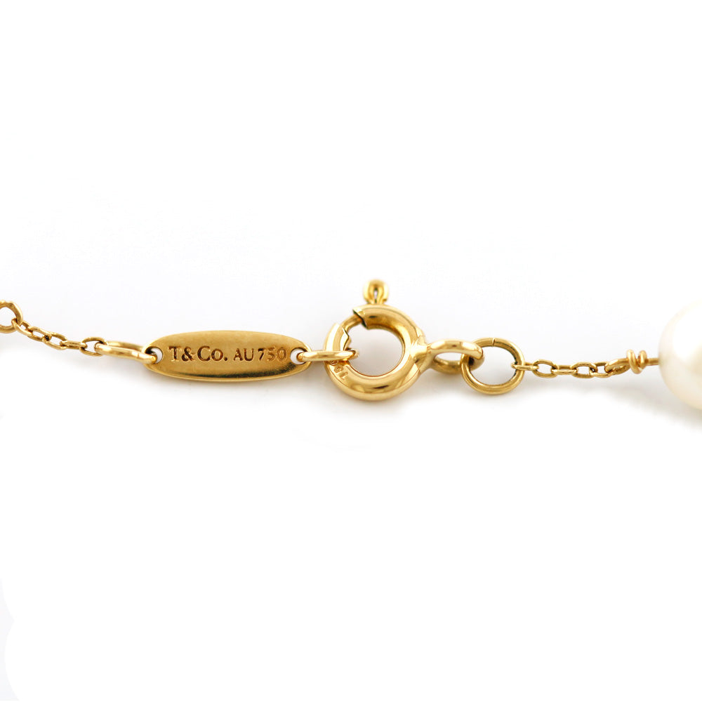 中古】 ティファニー TIFFANY&Co. K18 ブレスレット パール：5珠 