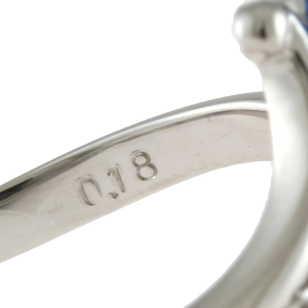 中古】 Pt900 リング 指輪 アウイナイト ダイヤモンド 鑑別書付き 11.5  