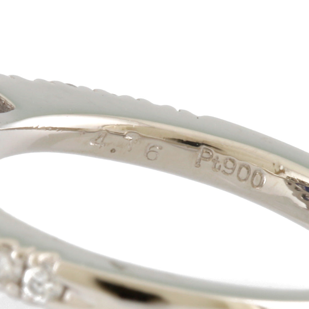 美品 Pt900 ​サファイア0.93ct ダイヤ計0.30ct リング 指輪