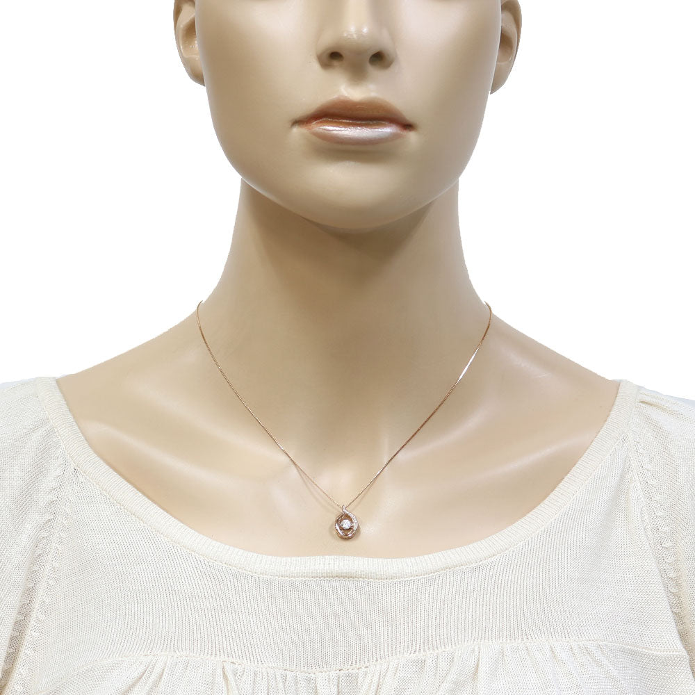 中古】 K18PG ネックレス ダイヤモンド：9石 ダンシング ベネチアン