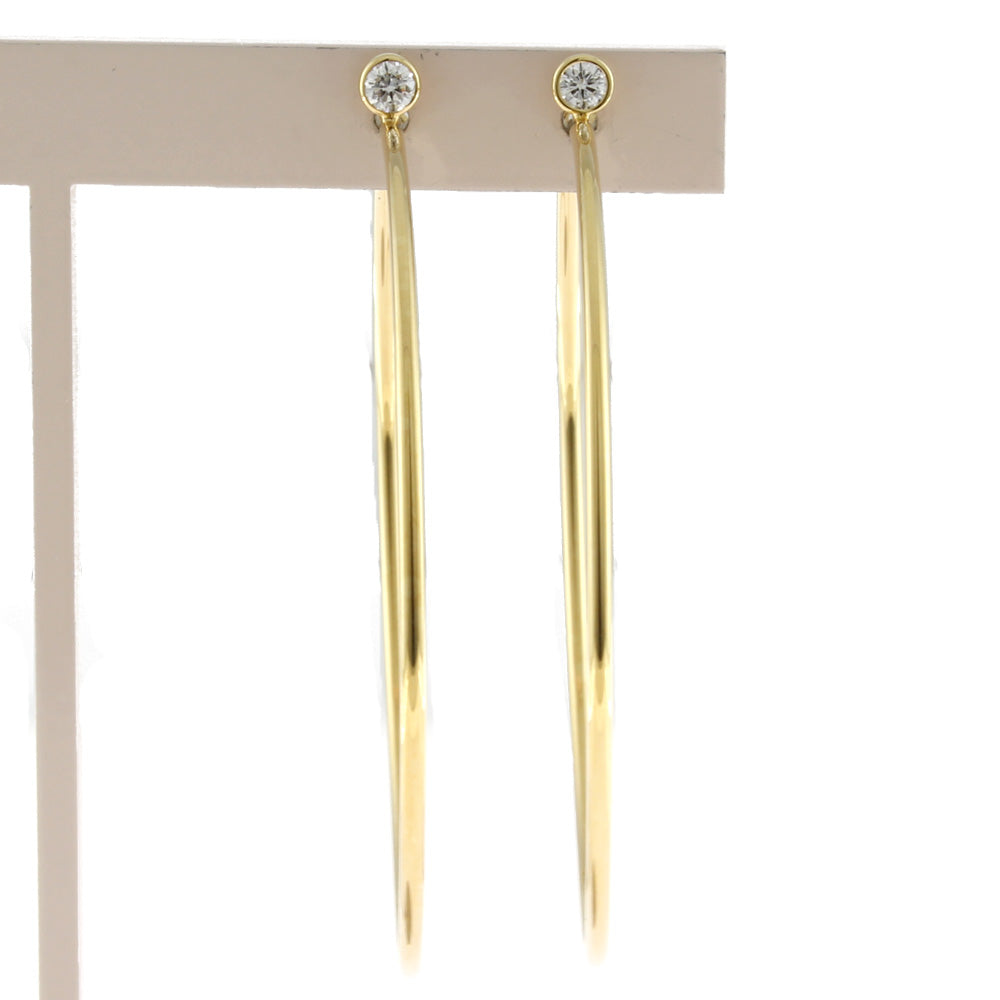 ティファニー[片耳]ダイヤモンドフープピアス フープ ピアス（ミディアム）ダイヤモンド プラチナ | Tiffany & Co.