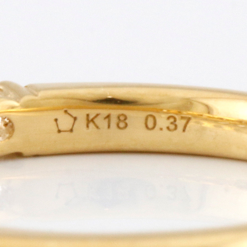 中古】 K18 リング 指輪 ダイヤモンド 10号 ホシノスナ ハーフ