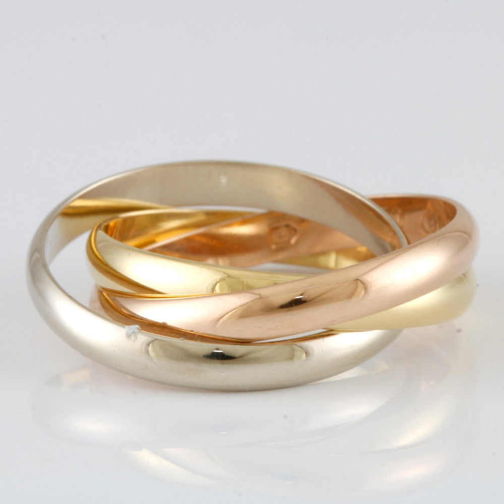 K18 3連リング ゴールド シルバー トリニティ11号
